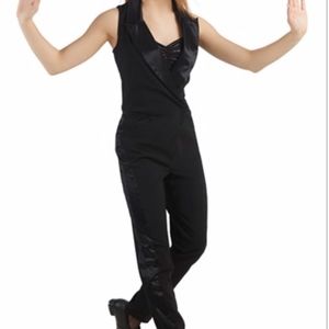 Balera Black Women's Tuxedo Jumpsuit Dance Costume